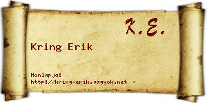 Kring Erik névjegykártya